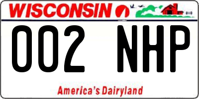 WI license plate 002NHP
