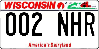 WI license plate 002NHR