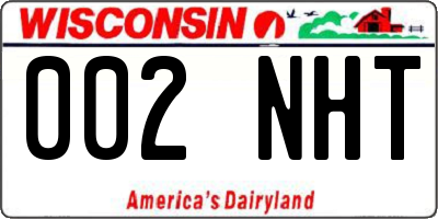 WI license plate 002NHT