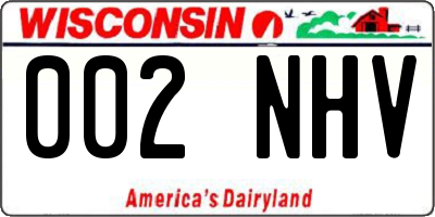 WI license plate 002NHV