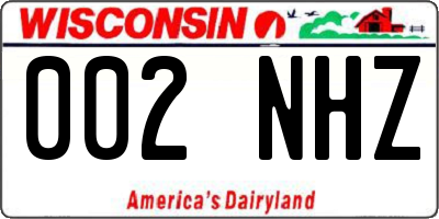 WI license plate 002NHZ