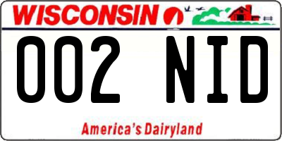 WI license plate 002NID