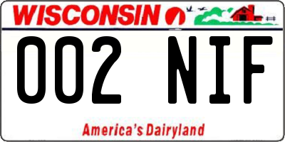 WI license plate 002NIF