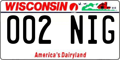 WI license plate 002NIG