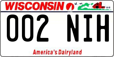 WI license plate 002NIH