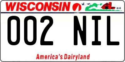 WI license plate 002NIL