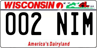 WI license plate 002NIM