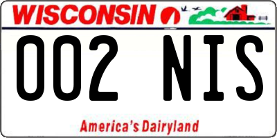 WI license plate 002NIS