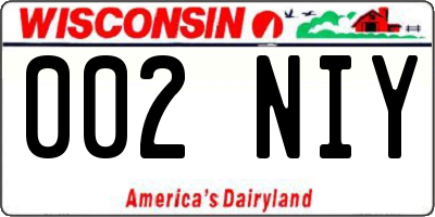 WI license plate 002NIY
