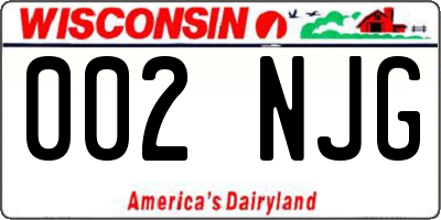 WI license plate 002NJG