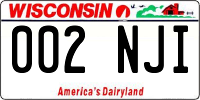 WI license plate 002NJI