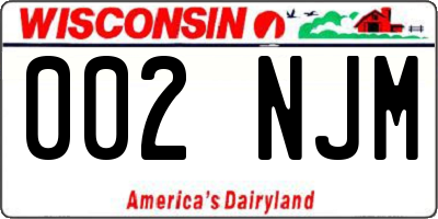 WI license plate 002NJM