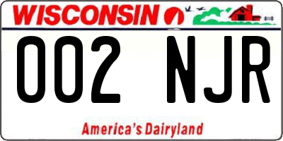 WI license plate 002NJR