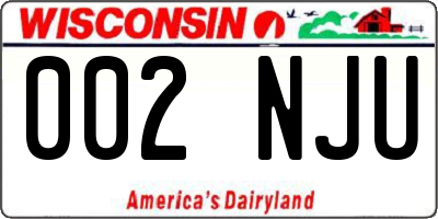 WI license plate 002NJU