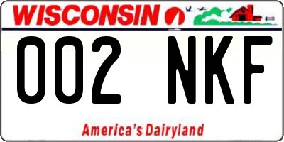 WI license plate 002NKF