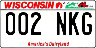 WI license plate 002NKG