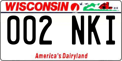 WI license plate 002NKI