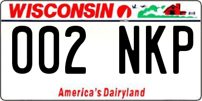 WI license plate 002NKP
