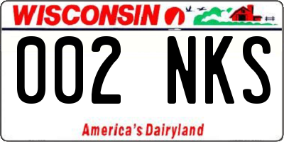 WI license plate 002NKS