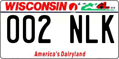 WI license plate 002NLK