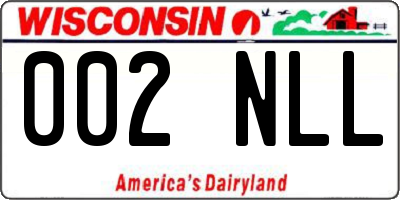 WI license plate 002NLL