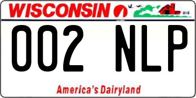 WI license plate 002NLP