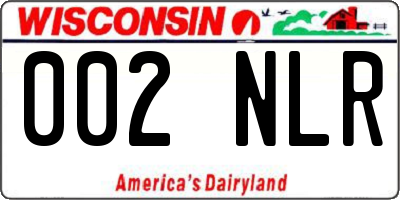 WI license plate 002NLR