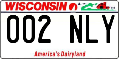 WI license plate 002NLY