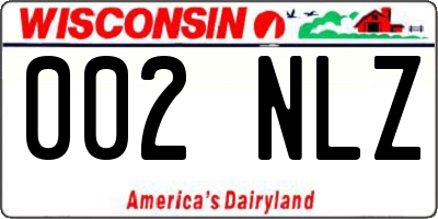 WI license plate 002NLZ