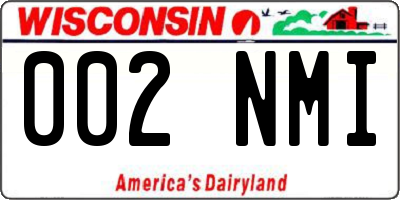 WI license plate 002NMI