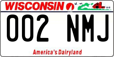WI license plate 002NMJ