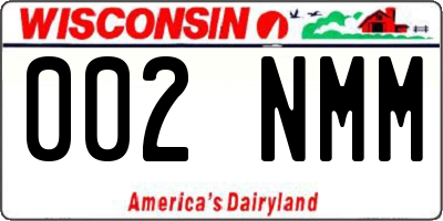 WI license plate 002NMM