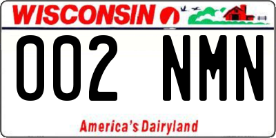 WI license plate 002NMN