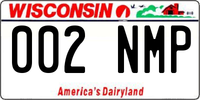 WI license plate 002NMP
