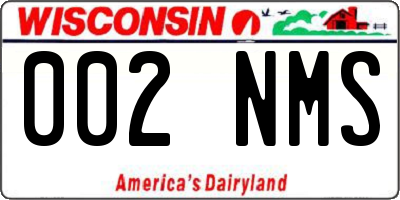 WI license plate 002NMS