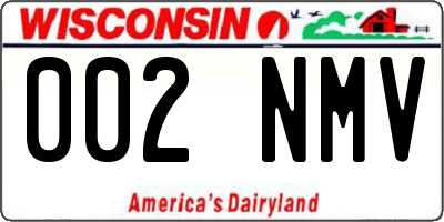 WI license plate 002NMV