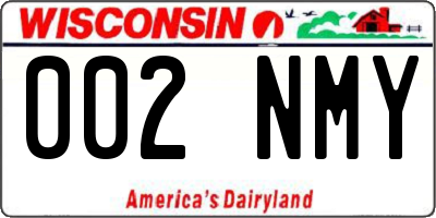 WI license plate 002NMY
