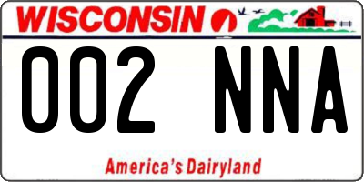 WI license plate 002NNA