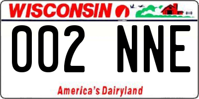 WI license plate 002NNE