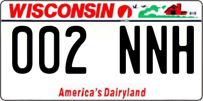 WI license plate 002NNH