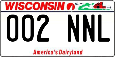 WI license plate 002NNL