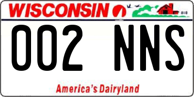 WI license plate 002NNS