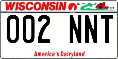 WI license plate 002NNT
