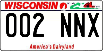 WI license plate 002NNX