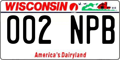 WI license plate 002NPB