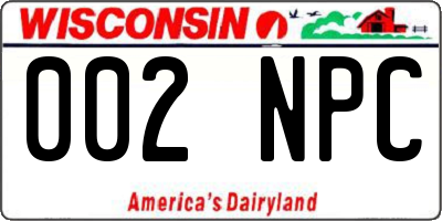 WI license plate 002NPC