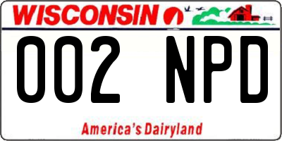 WI license plate 002NPD