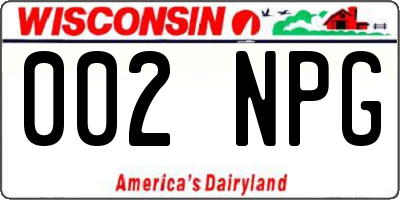 WI license plate 002NPG