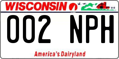 WI license plate 002NPH