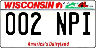 WI license plate 002NPI